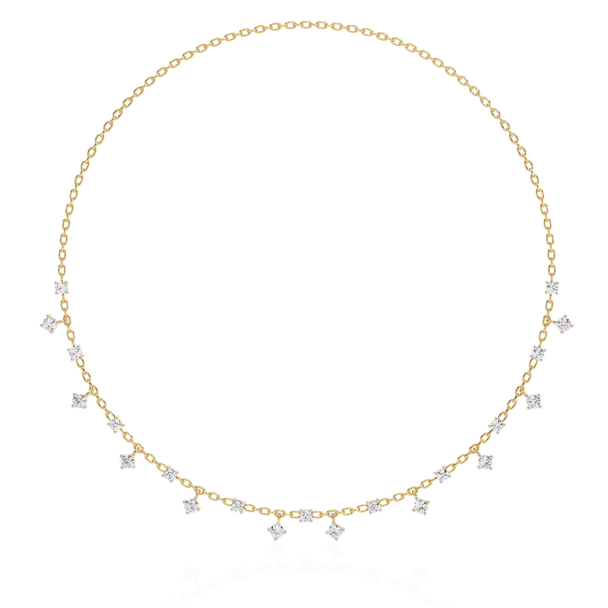 Diamond Necklace 360 animation renders 3dm stl details 3D print model_4