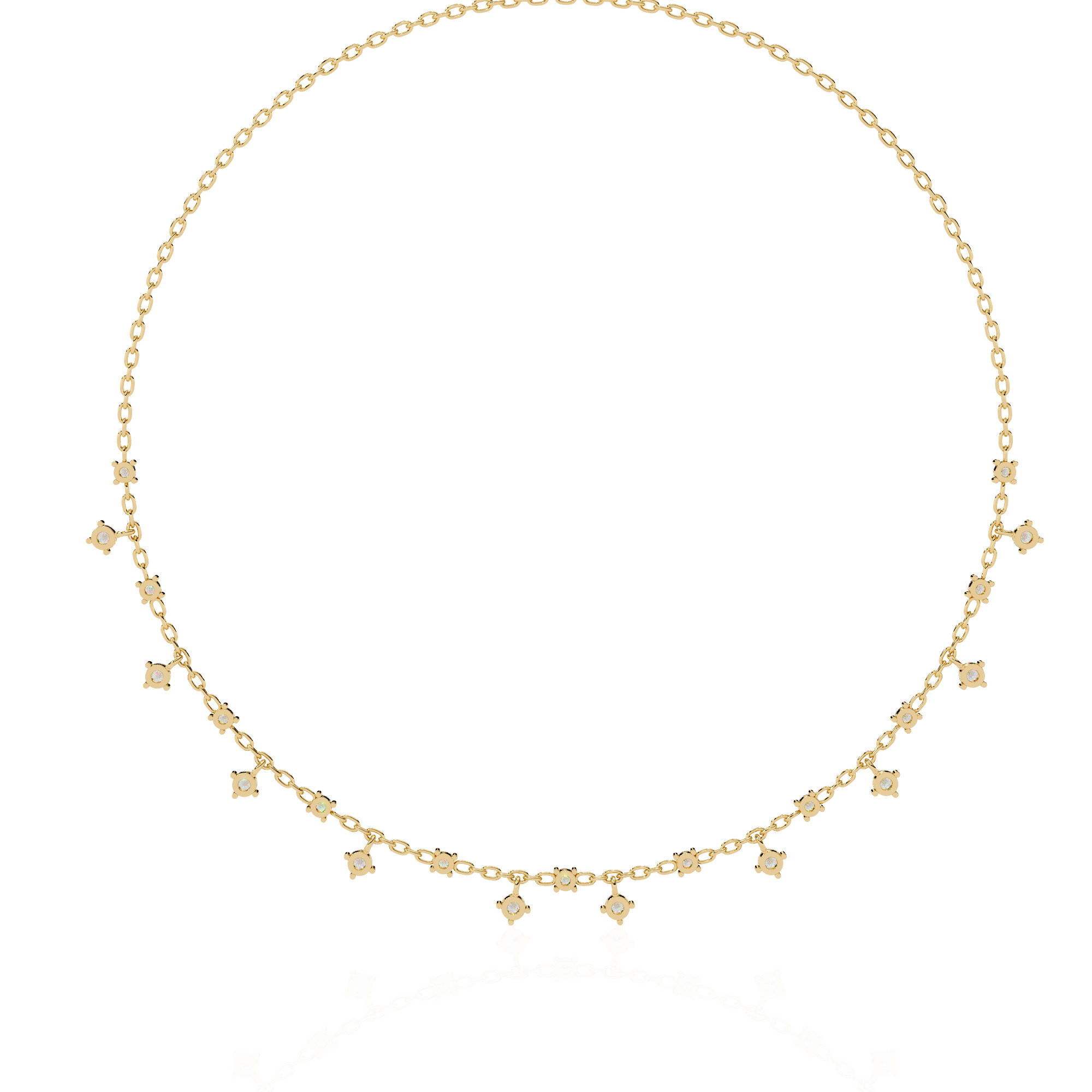 Diamond Necklace 360 animation renders 3dm stl details 3D print model_10