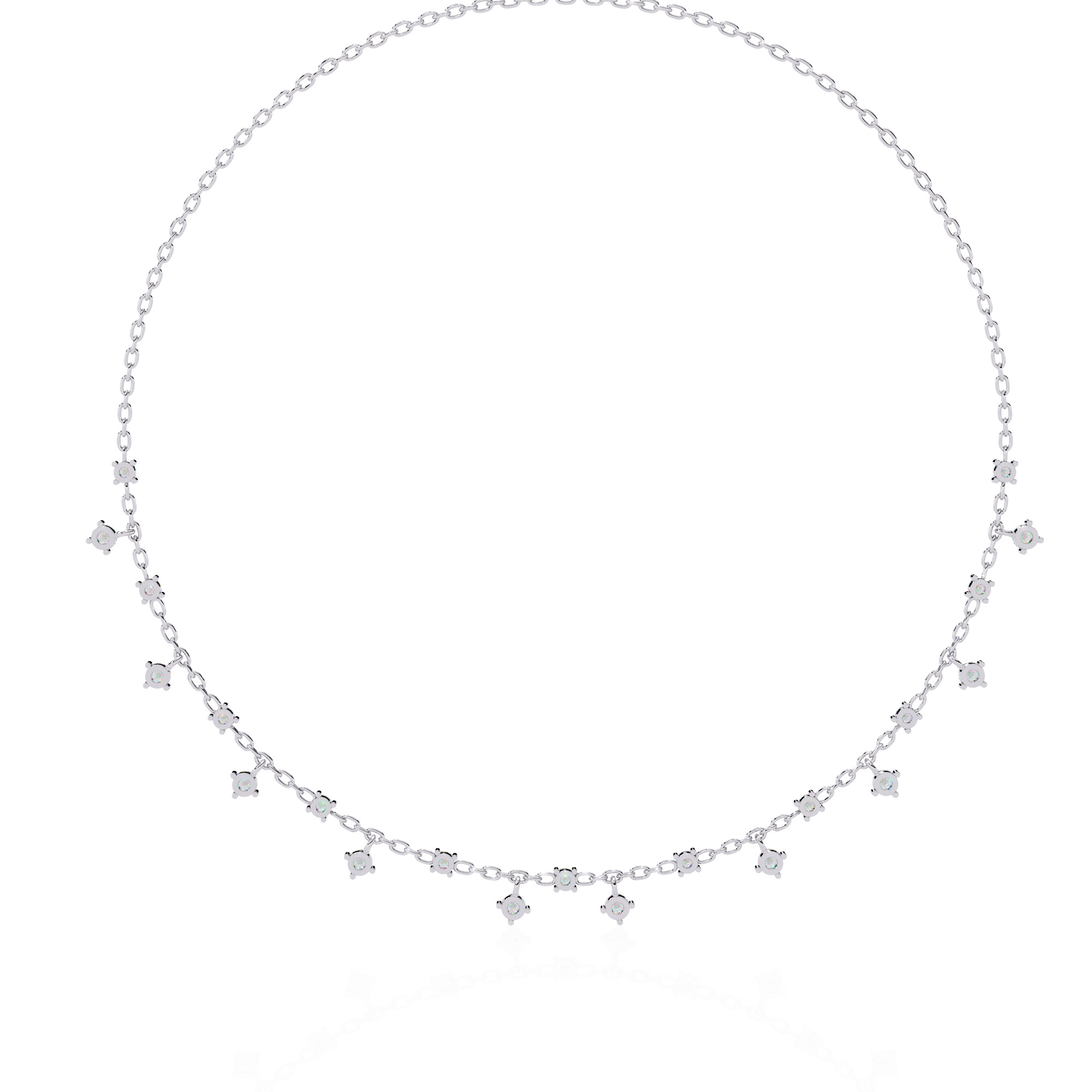 Diamond Necklace 360 animation renders 3dm stl details 3D print model_8