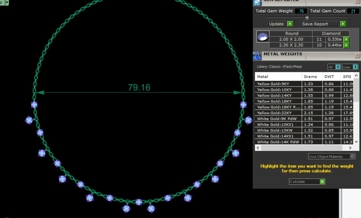 Diamond Necklace 360 animation renders 3dm stl details 3D print model_1