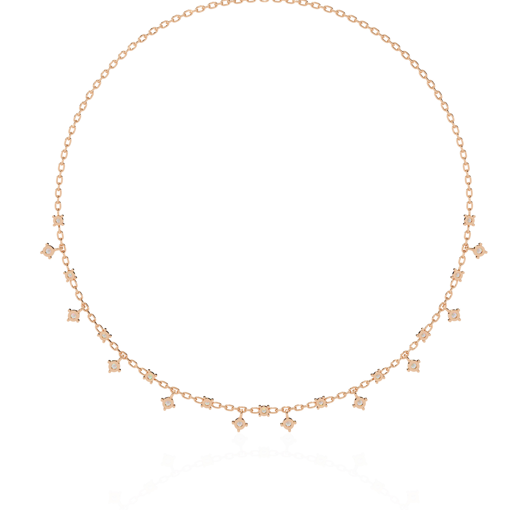 Diamond Necklace 360 animation renders 3dm stl details 3D print model_9