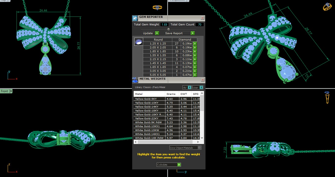 Diamond Necklace 360 animation renders 3dm stl details 3D print model_1