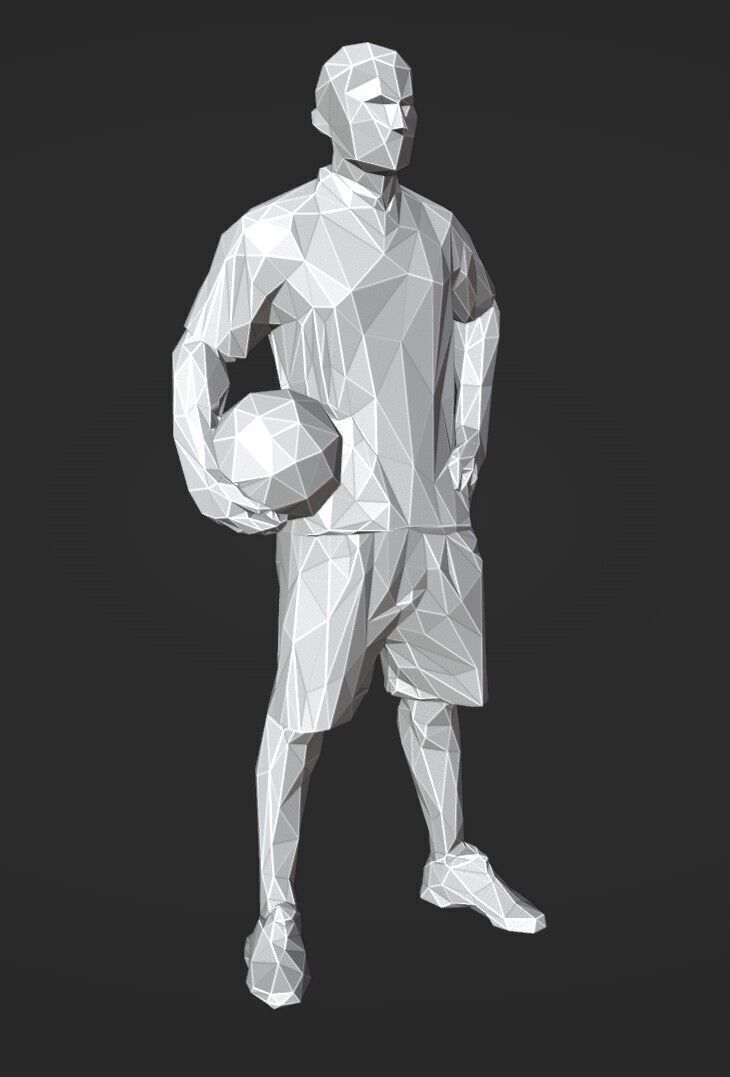 Lowpoly Soccer Player 01 3D print model_7