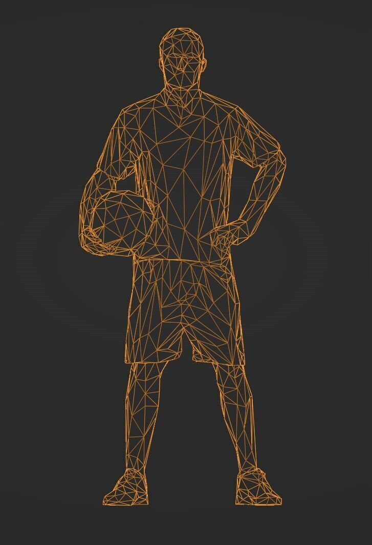 Lowpoly Soccer Player 01 3D print model_11