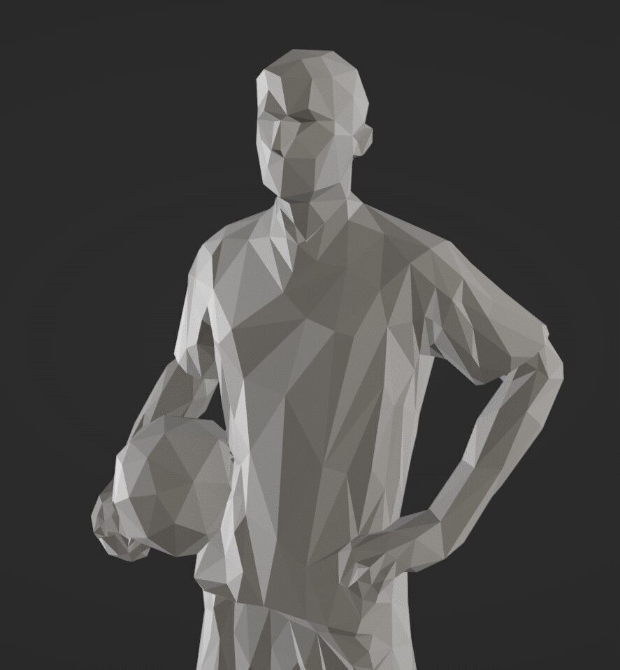 Lowpoly Soccer Player 01 3D print model_4