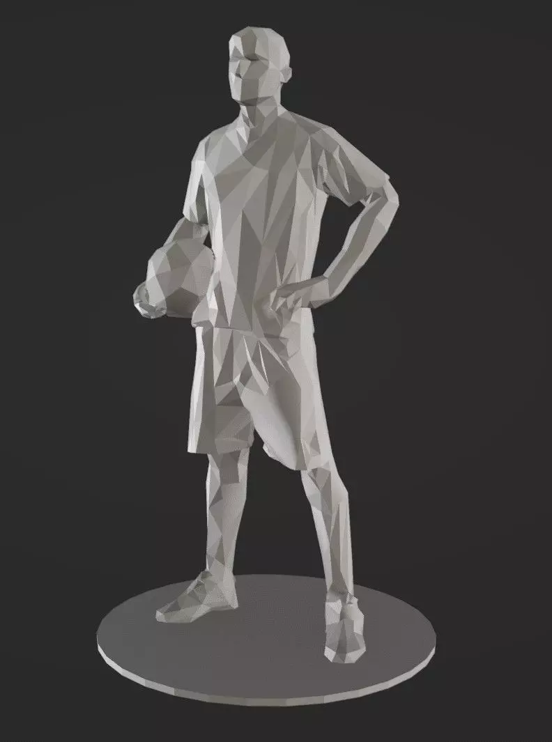 Lowpoly Soccer Player 01 3D print model_0