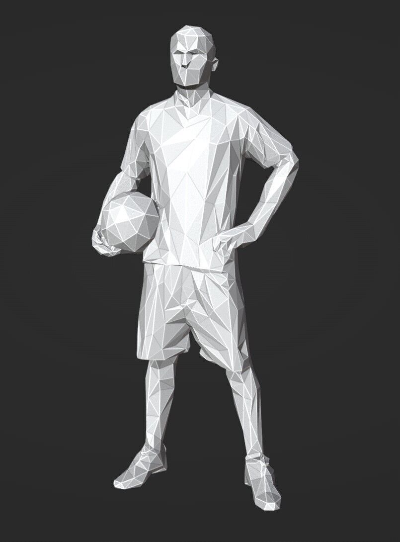 Lowpoly Soccer Player 01 3D print model_6