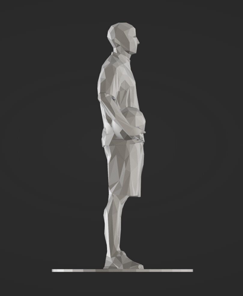 Lowpoly Soccer Player 01 3D print model_3