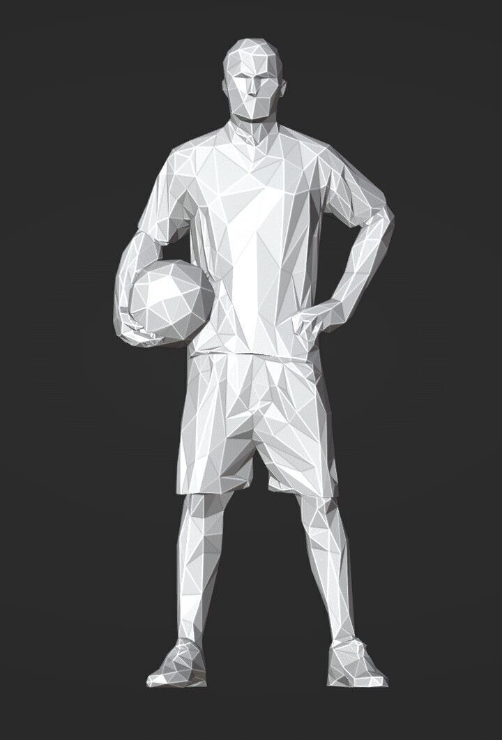 Lowpoly Soccer Player 01 3D print model_9