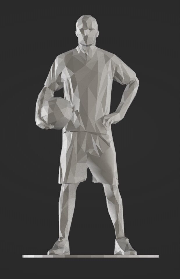Lowpoly Soccer Player 01 3D print model_1