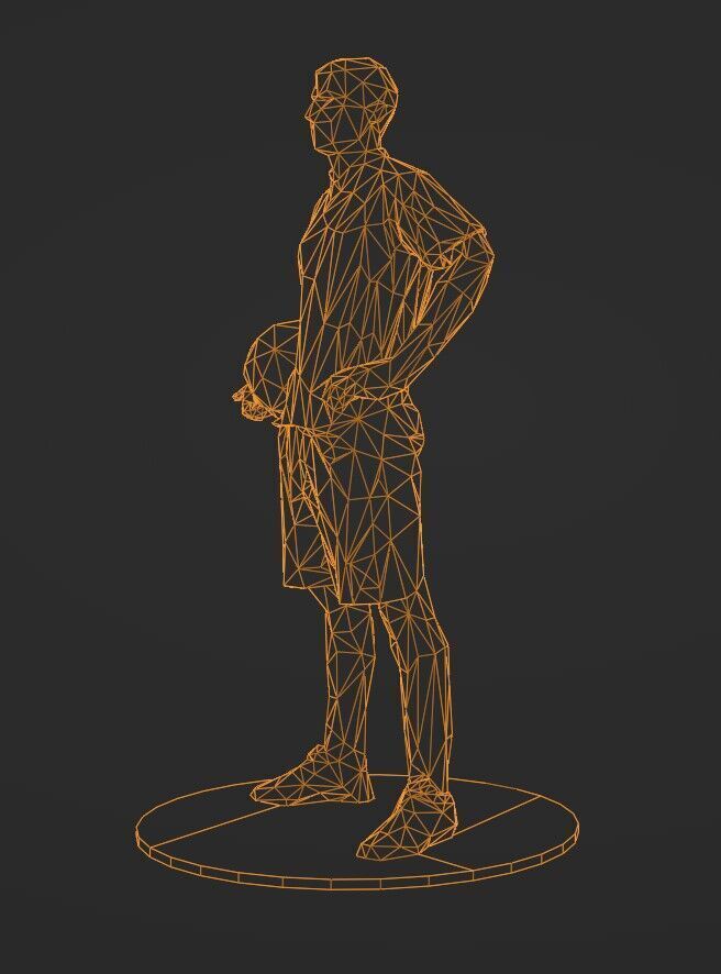 Lowpoly Soccer Player 01 3D print model_14