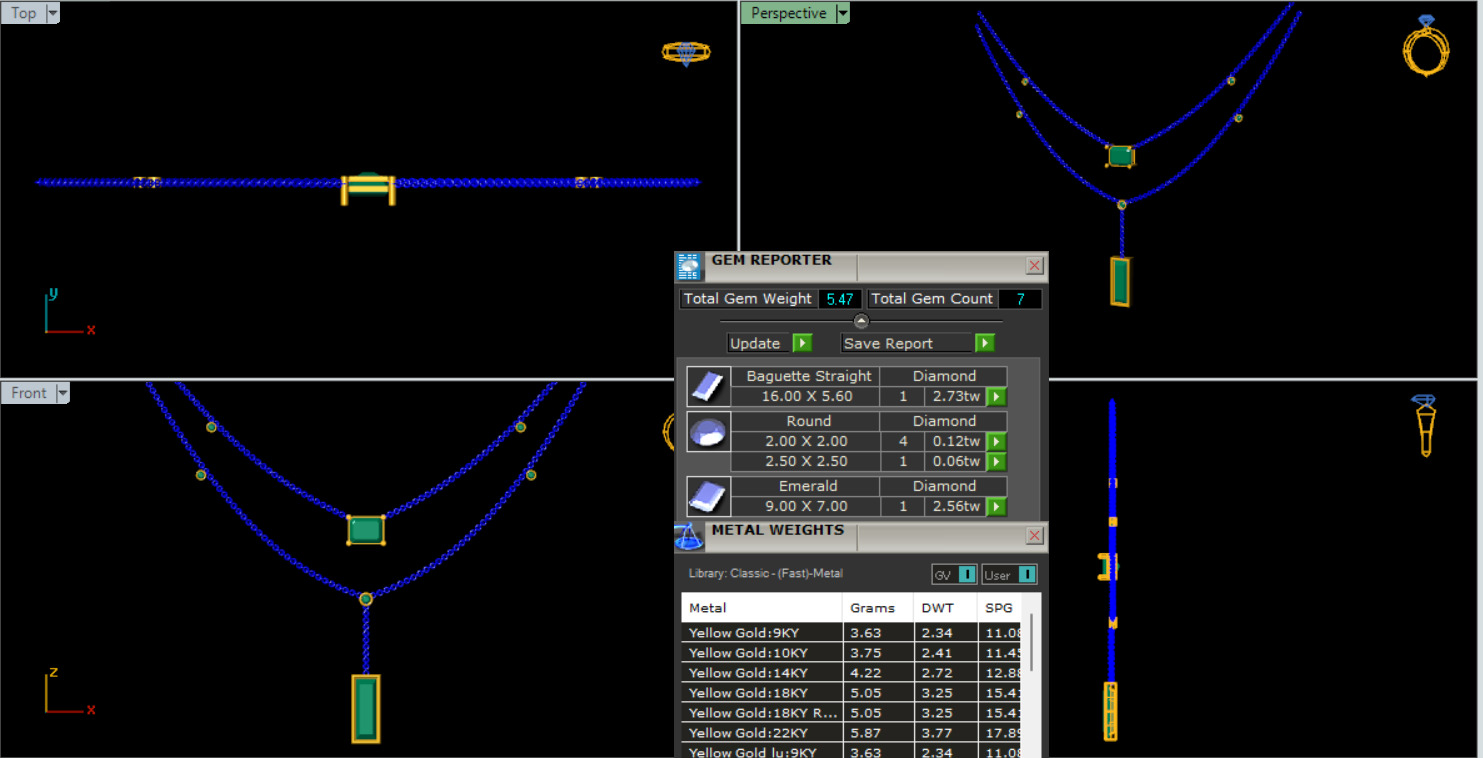 Diamond Necklace 360 animation renders 3dm stl details 3D print model_4