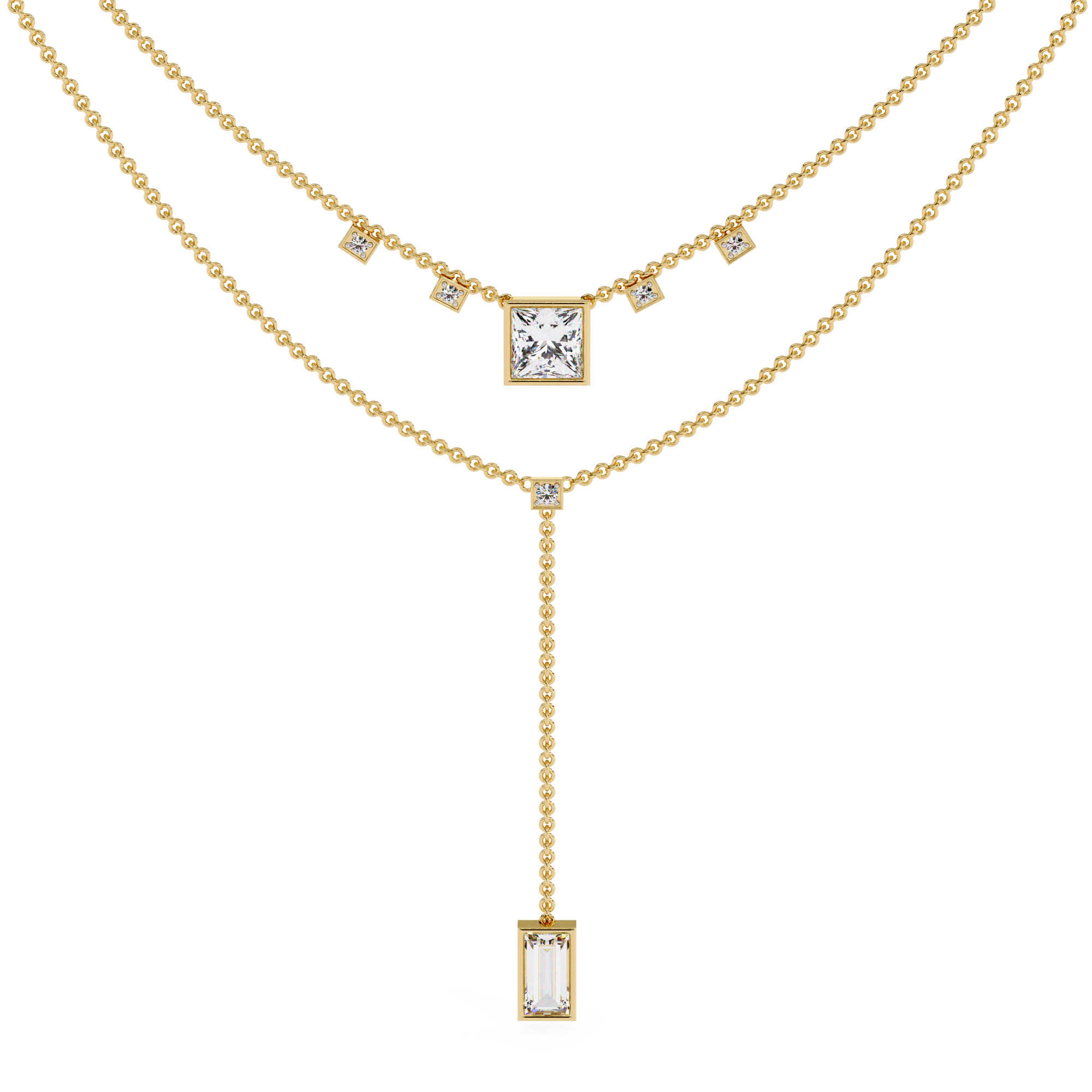 Diamond Necklace 360 animation renders 3dm stl details 3D print model_9