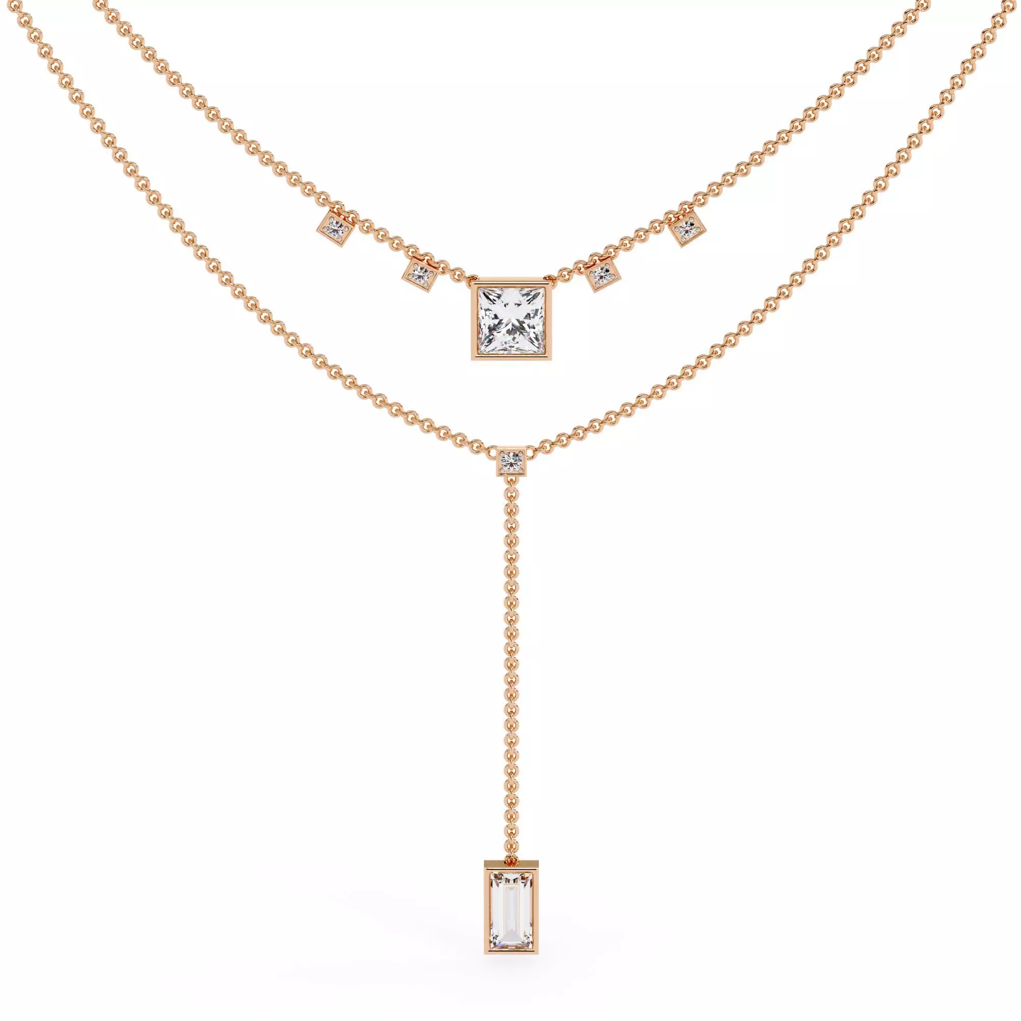 Diamond Necklace 360 animation renders 3dm stl details 3D print model_0