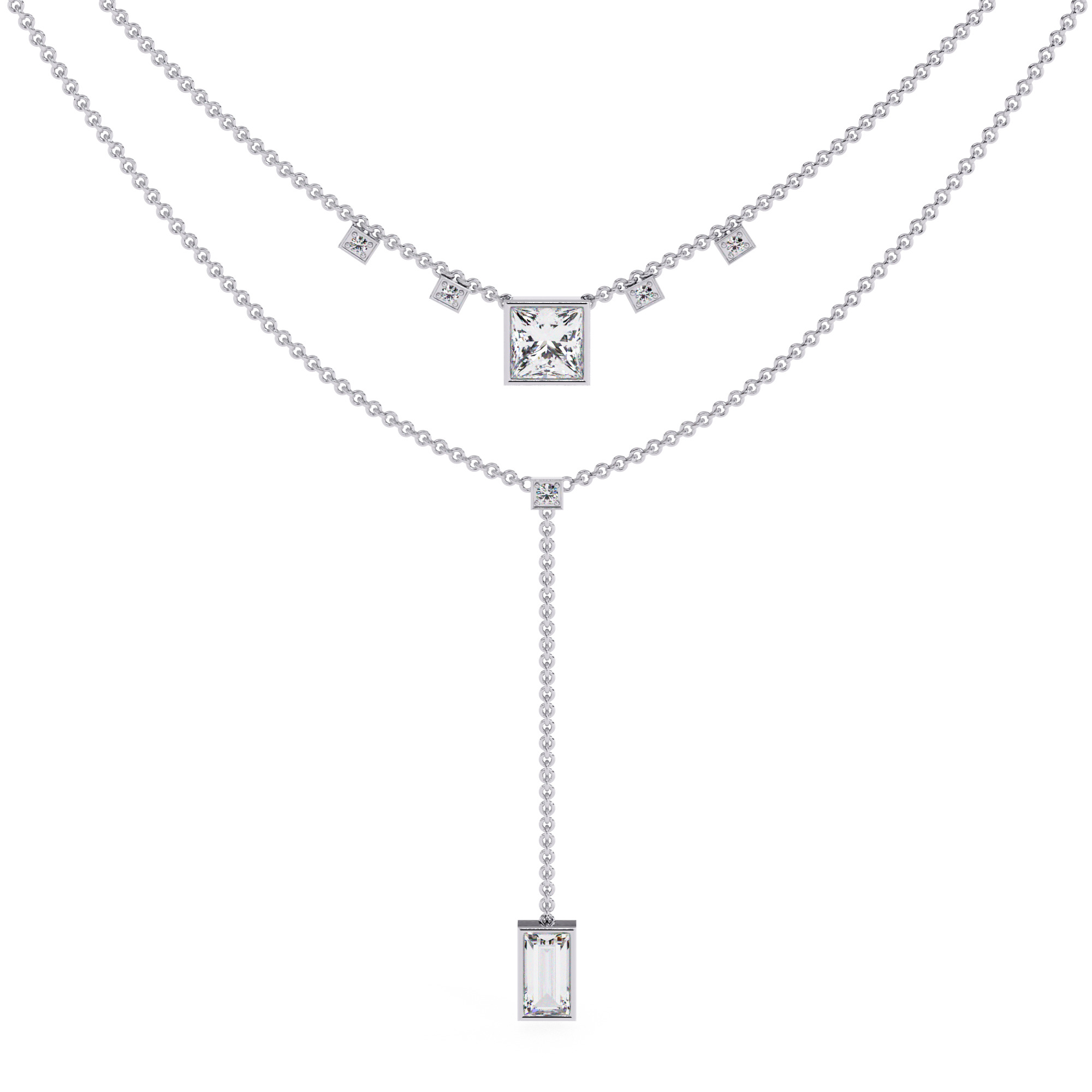 Diamond Necklace 360 animation renders 3dm stl details 3D print model_8