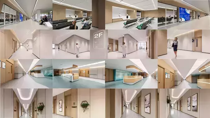 Hospital Corridor Collection No 1 of 4 scenes 