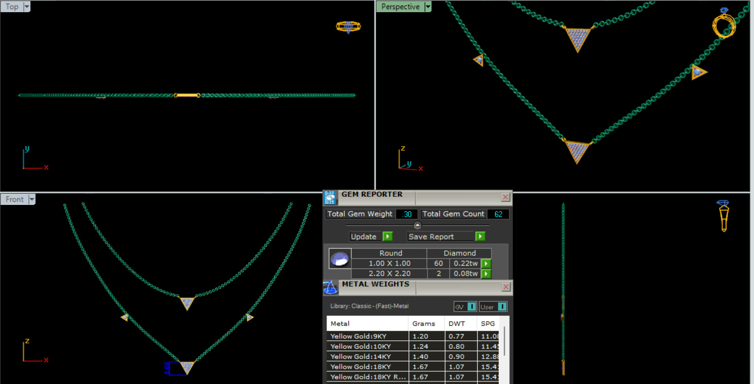 Diamond Necklace 360 animation renders 3dm stl details 3D print model_4