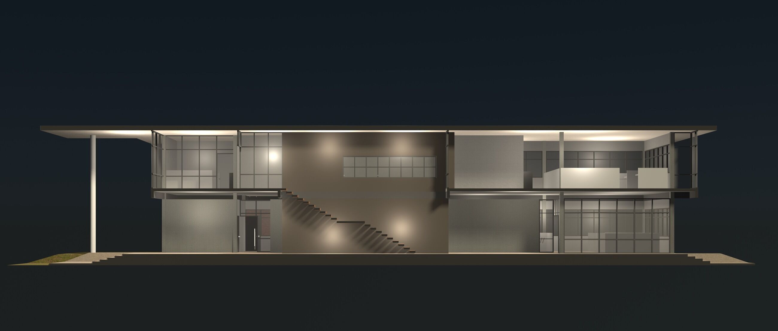 Office in section cut 25-11 3D model_1