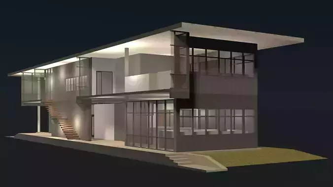 Office in section cut 25-11 3D model