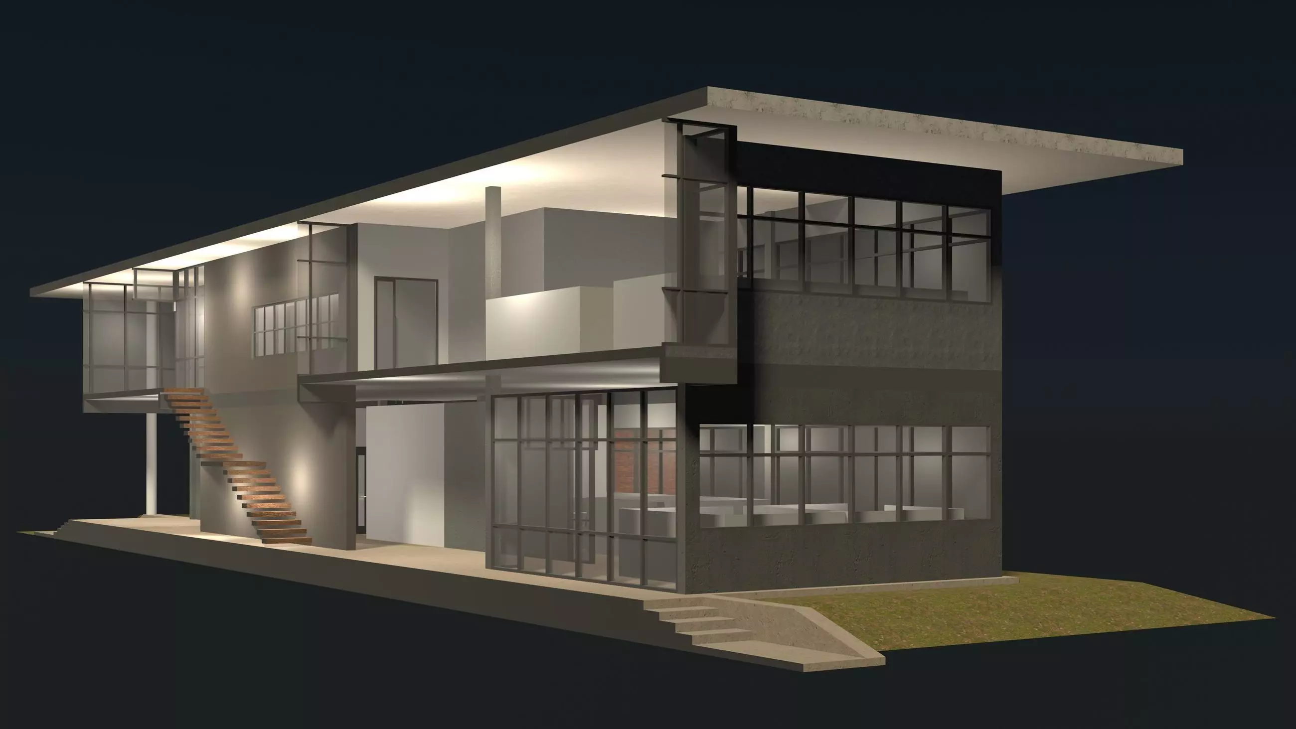 Office in section cut 25-11 3D model_0