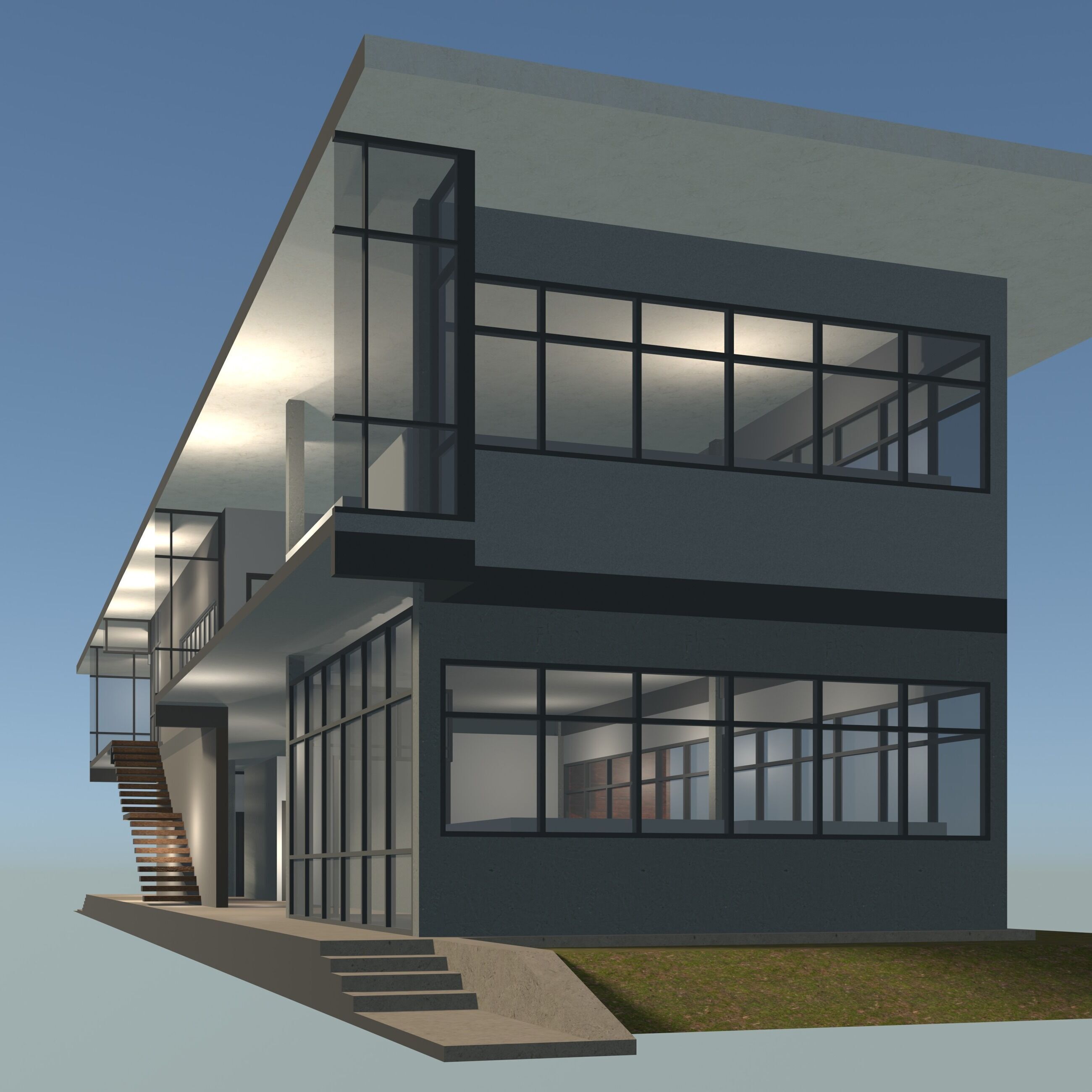 Office in section cut 25-11 3D model_4