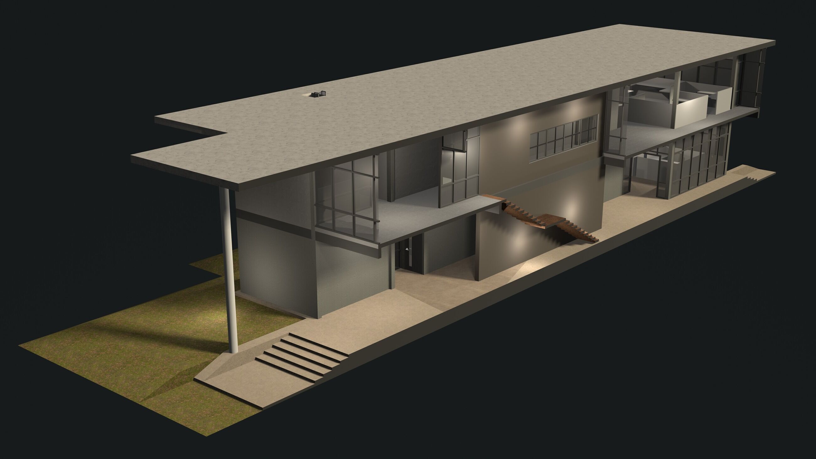 Office in section cut 25-11 3D model_6