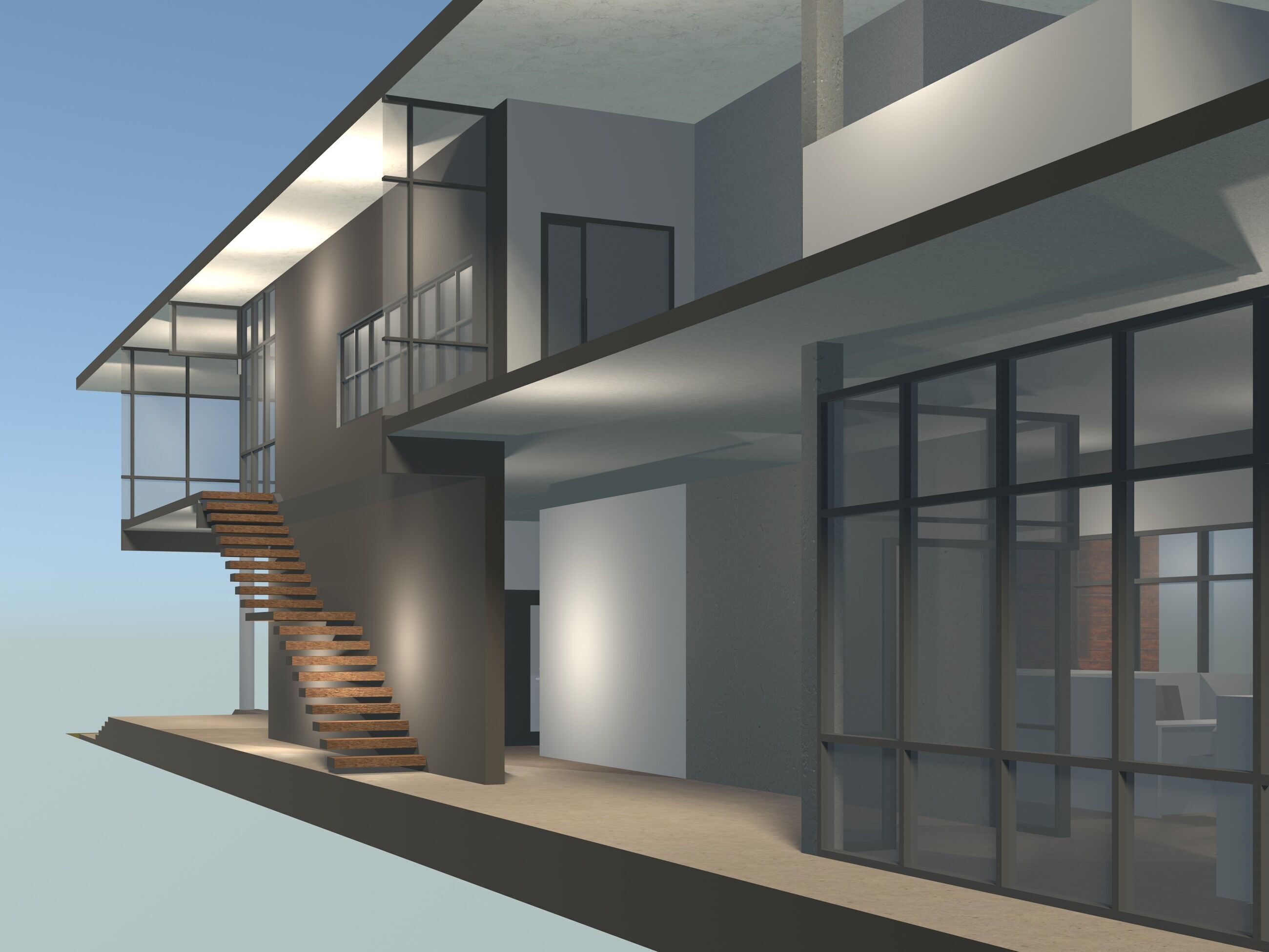 Office in section cut 25-11 3D model_5