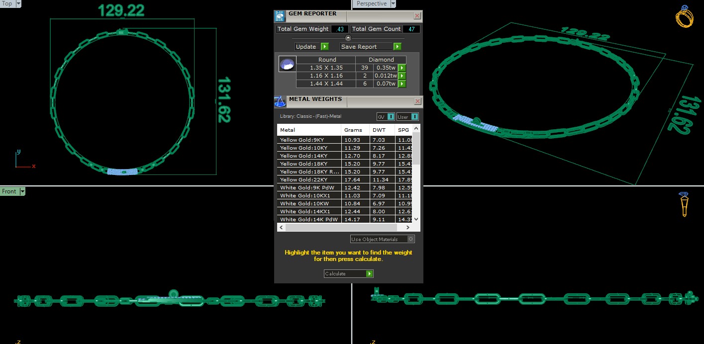 Diamond Necklace 360 animation renders 3dm stl details 3D print model_1