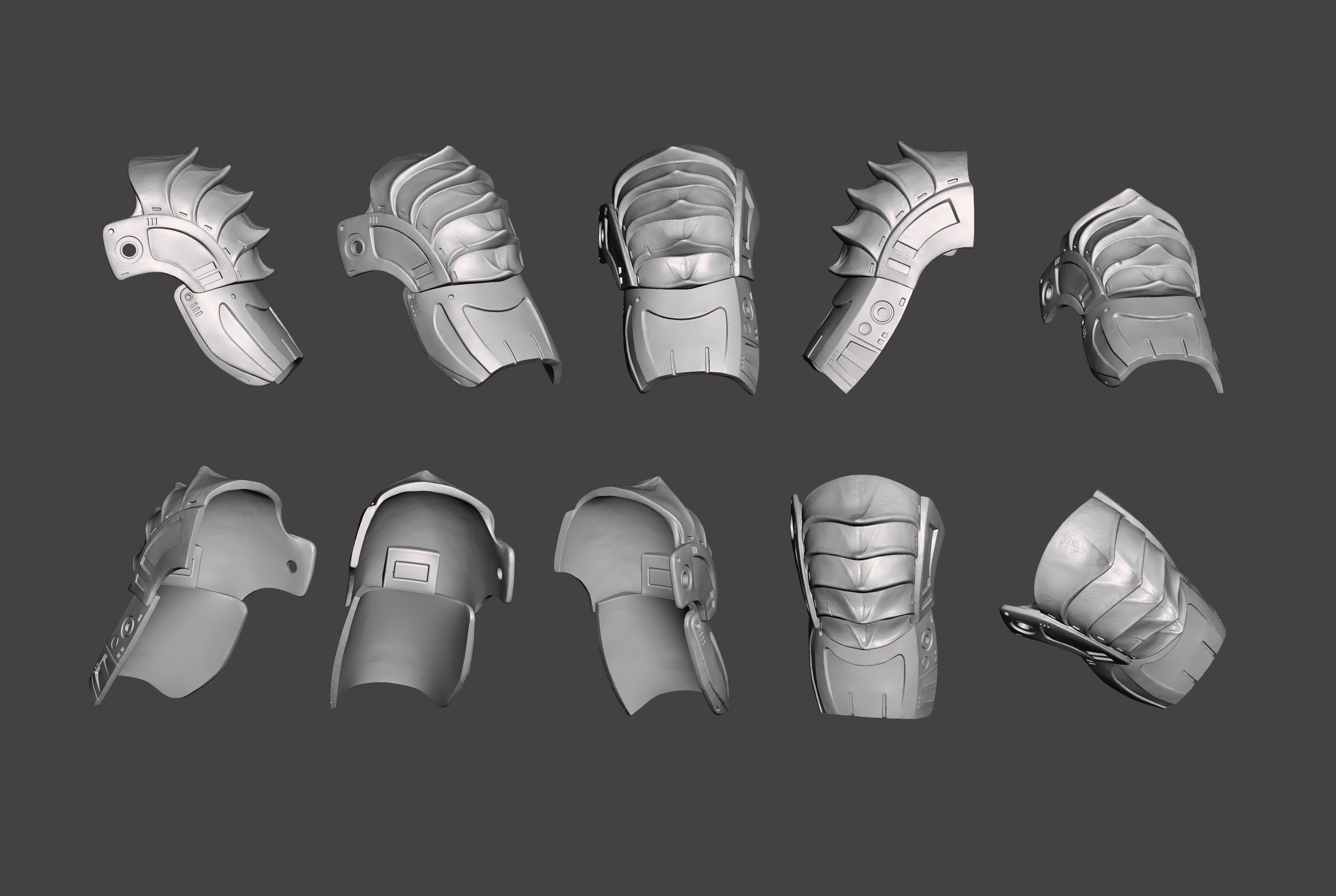 Predator 1987 Left Shoulder with Left Biceps Armor 3D print model_2