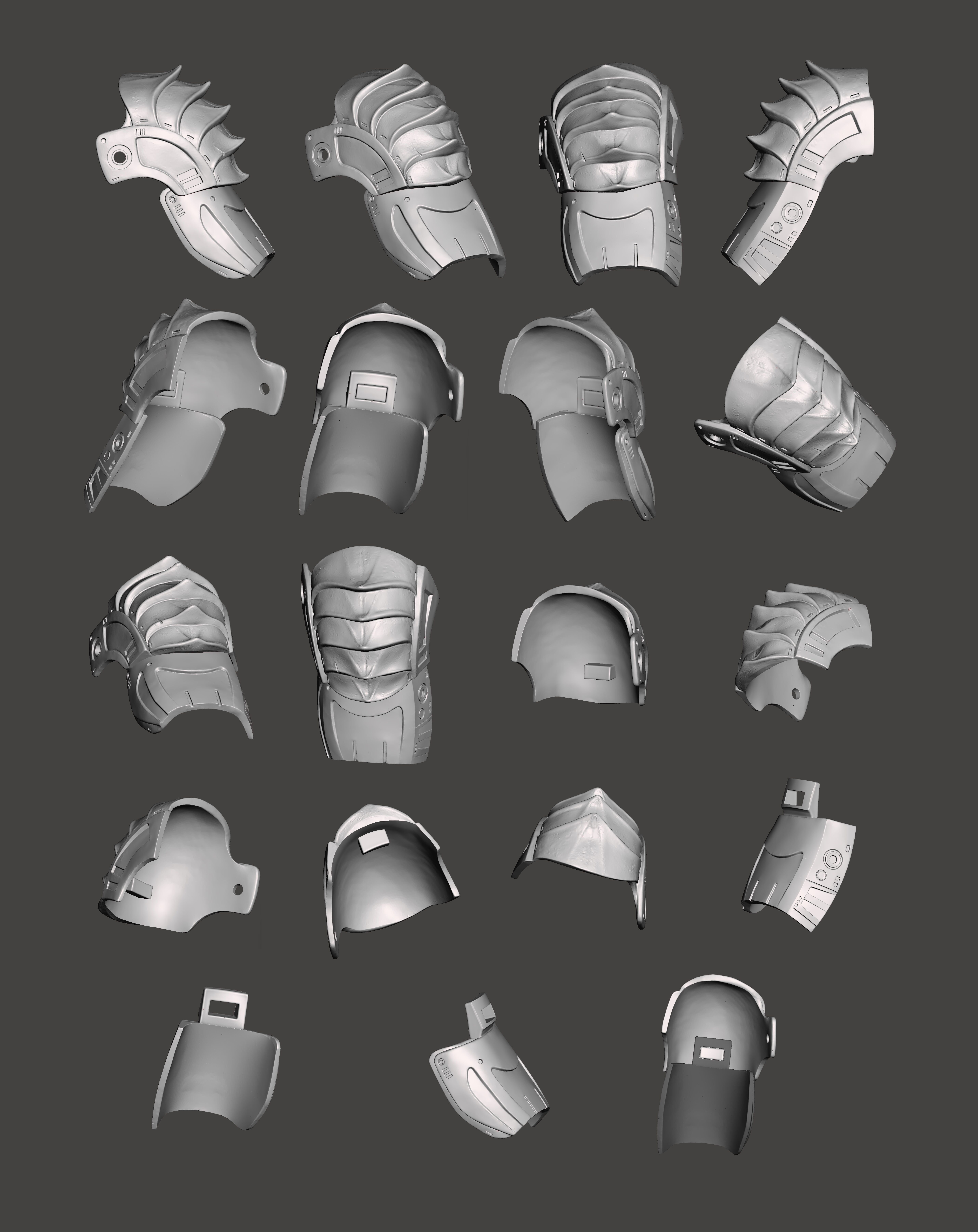 Predator 1987 Left Shoulder with Left Biceps Armor 3D print model_1