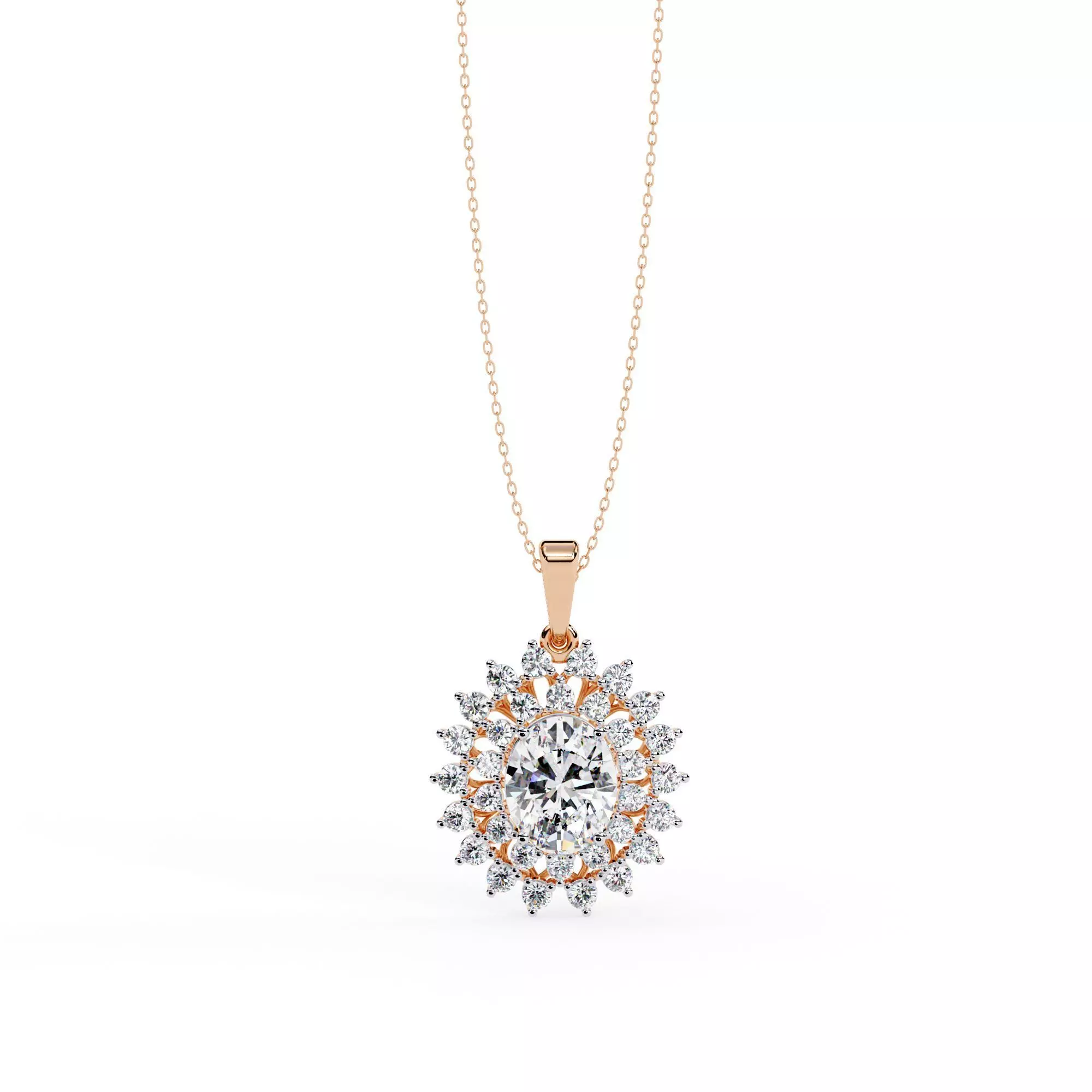 Diamond Necklace 360 animation renders 3dm stl details 3D print model_0