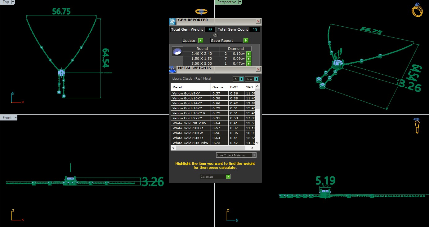 Diamond Necklace 360 animation renders 3dm stl details 3D print model_1