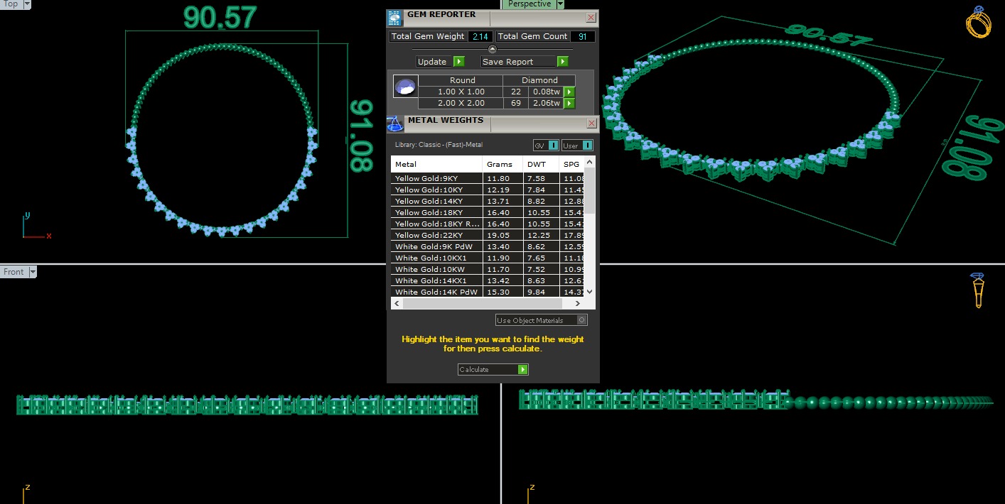 Diamond Necklace 360 animation renders 3dm stl details 3D print model_1