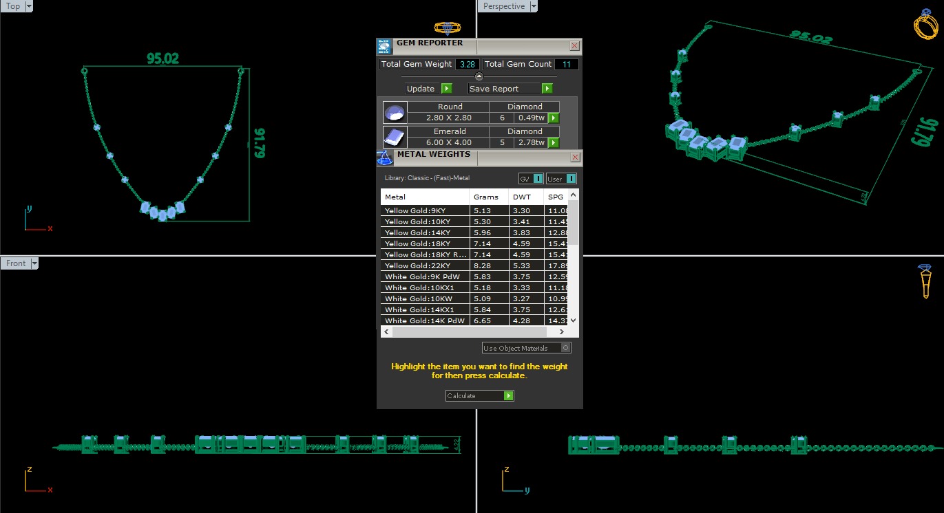 Diamond Necklace 360 animation renders 3dm stl details 3D print model_1