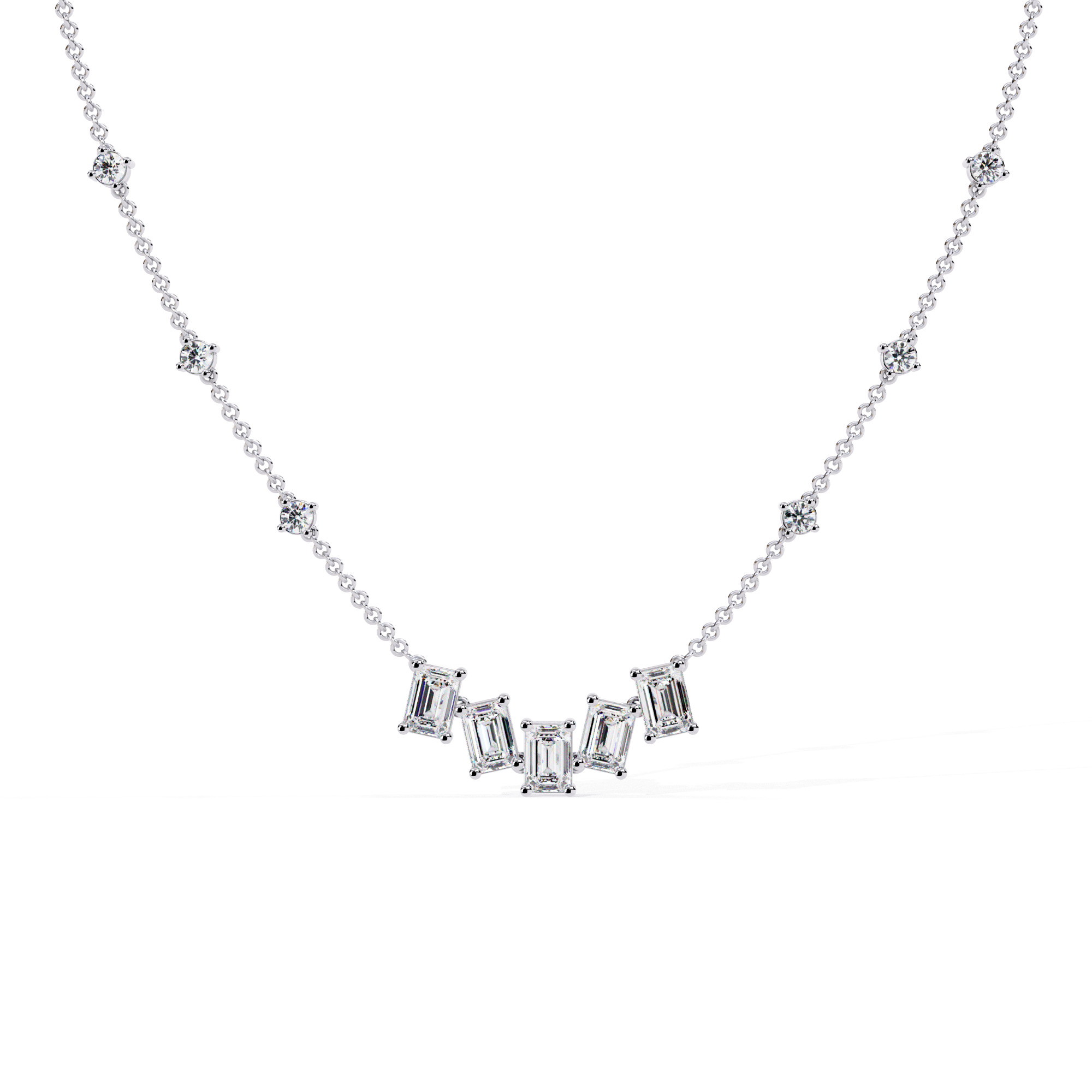 Diamond Necklace 360 animation renders 3dm stl details 3D print model_7