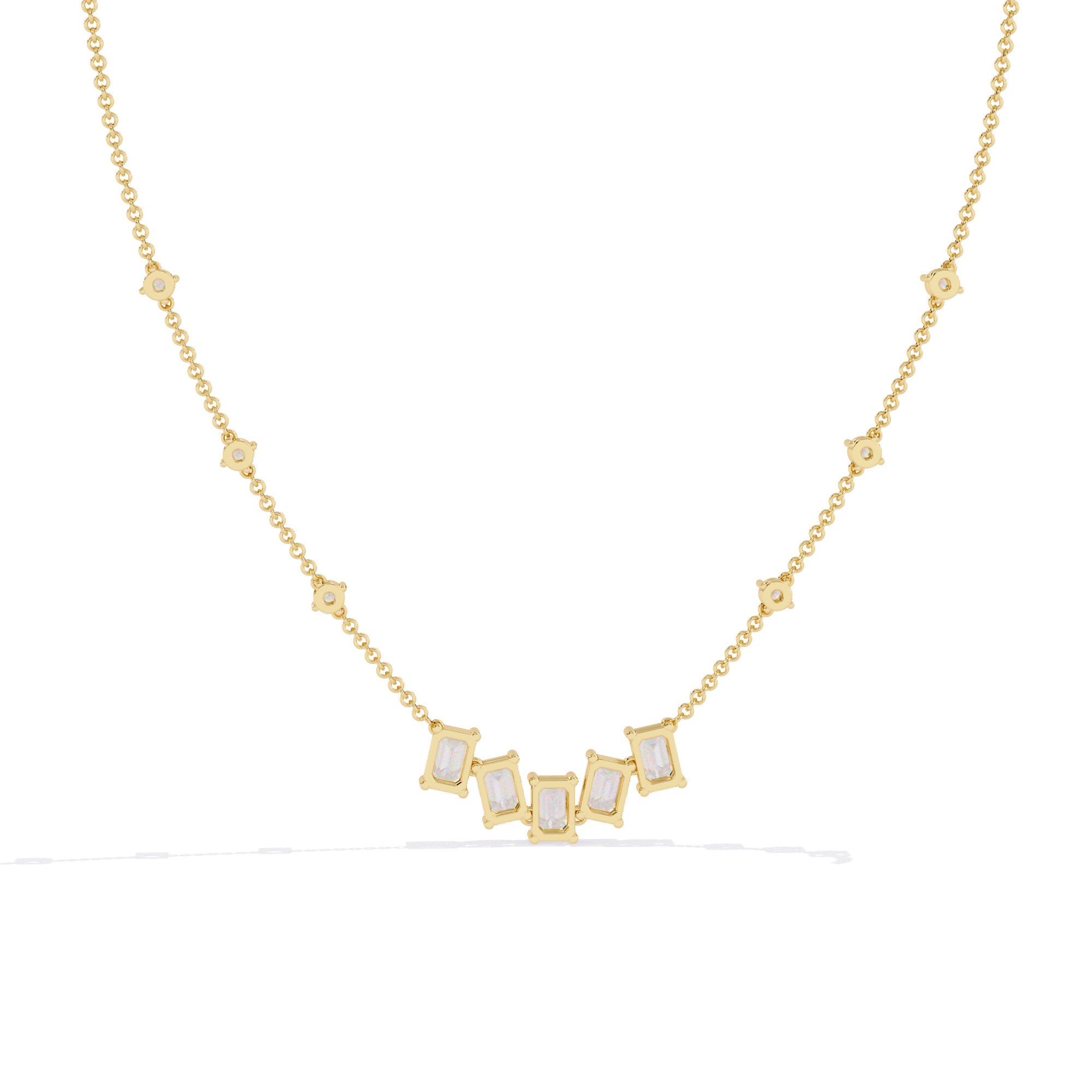 Diamond Necklace 360 animation renders 3dm stl details 3D print model_3