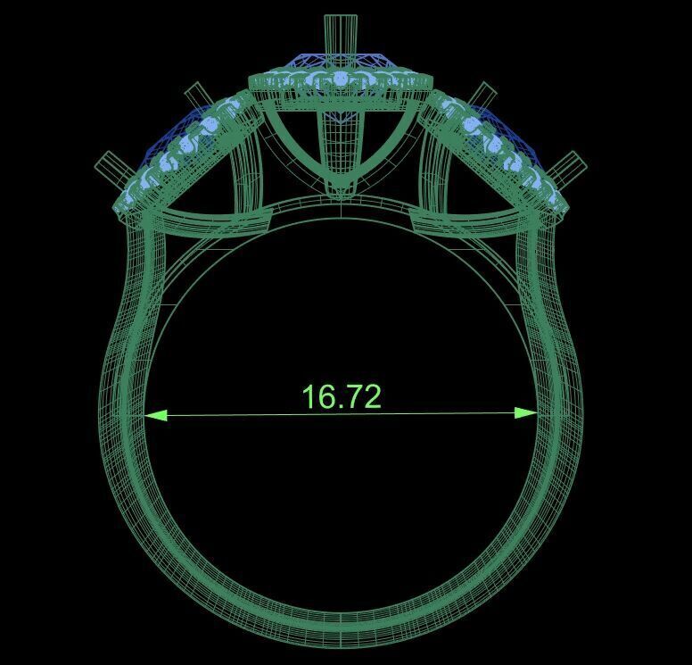 Three Diamond Ring 37 3D print model_9