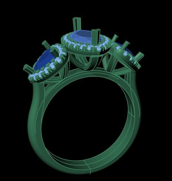 Three Diamond Ring 37 3D print model_5
