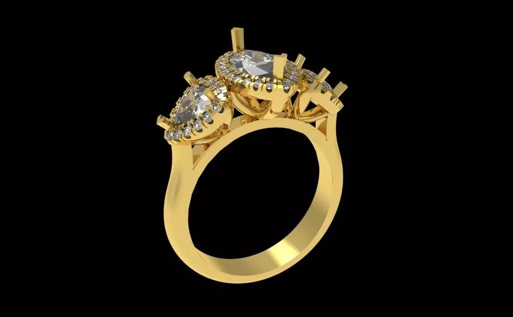 Three Diamond Ring 37 3D print model_0