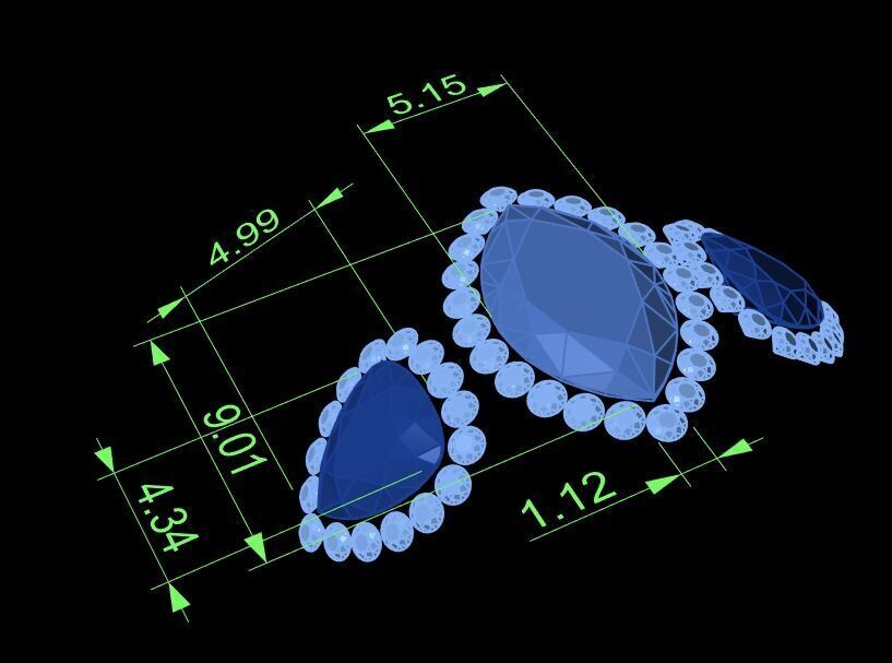 Three Diamond Ring 37 3D print model_10