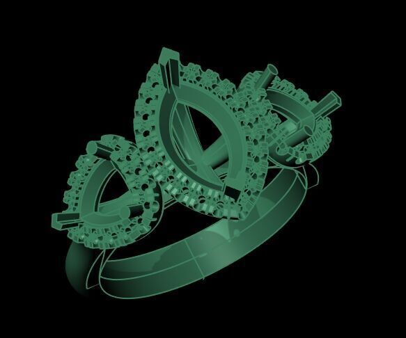 Three Diamond Ring 37 3D print model_8
