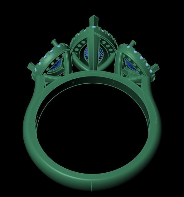 Three Diamond Ring 37 3D print model_4