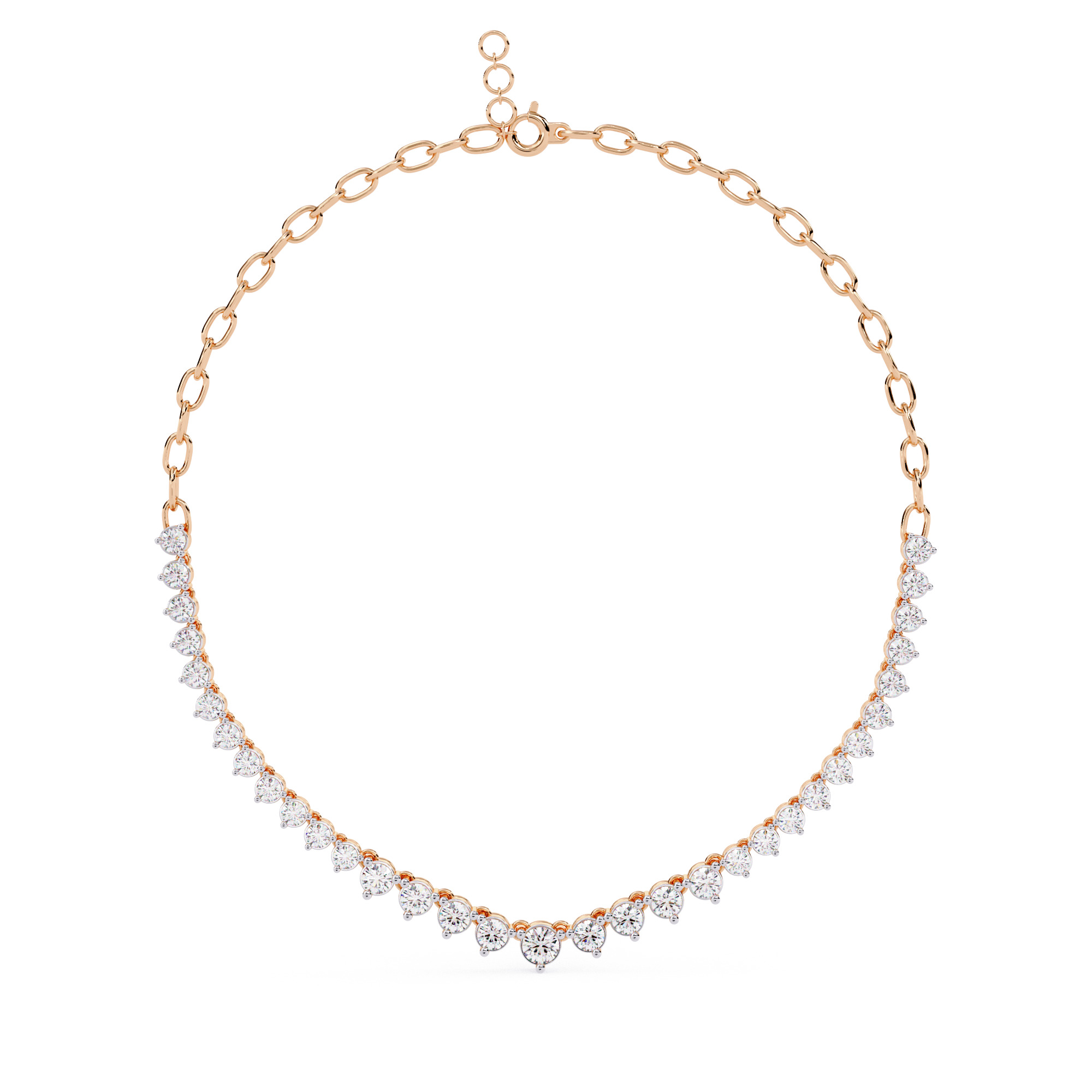 Diamond Necklace 360 animation renders 3dm stl details 3D print model_4