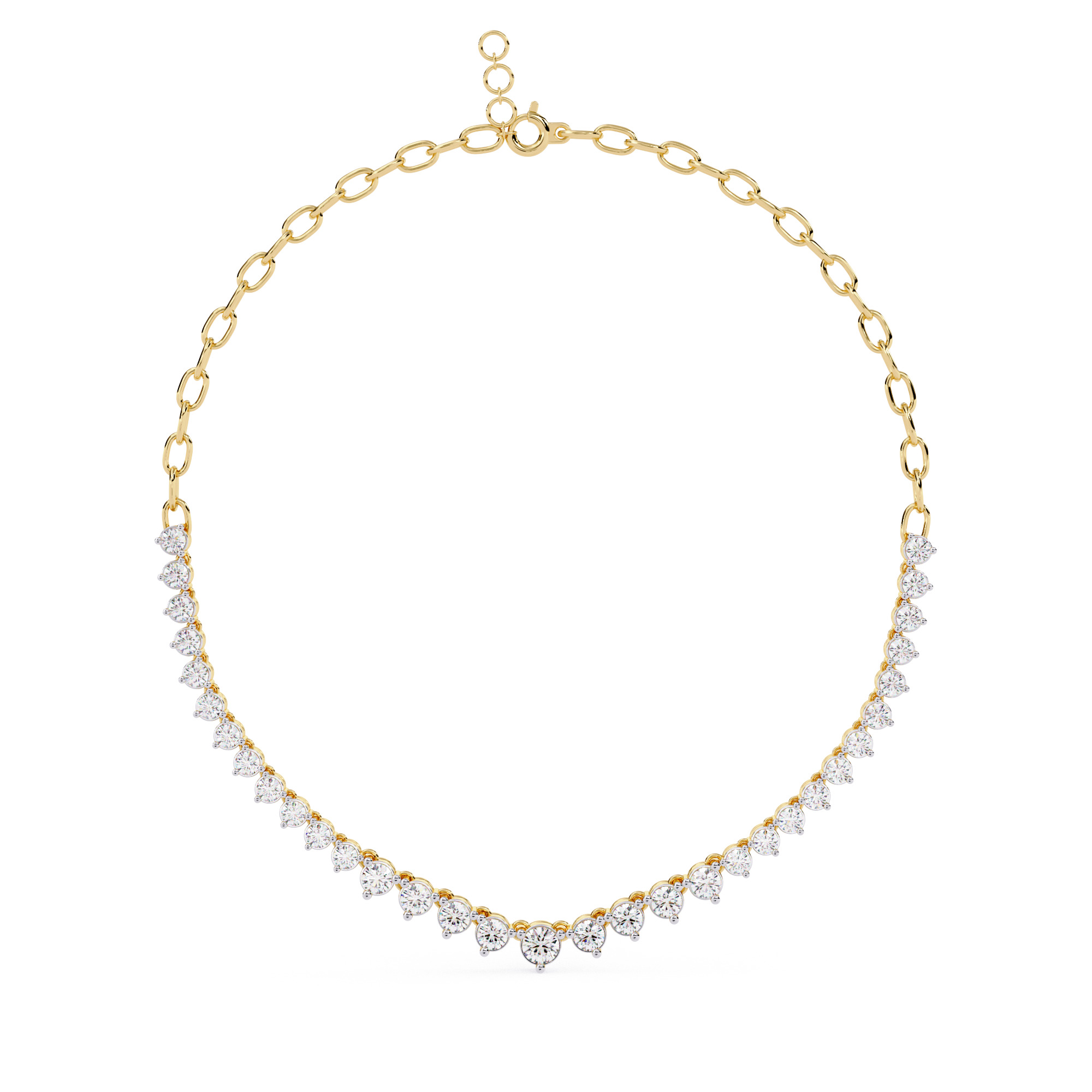 Diamond Necklace 360 animation renders 3dm stl details 3D print model_5