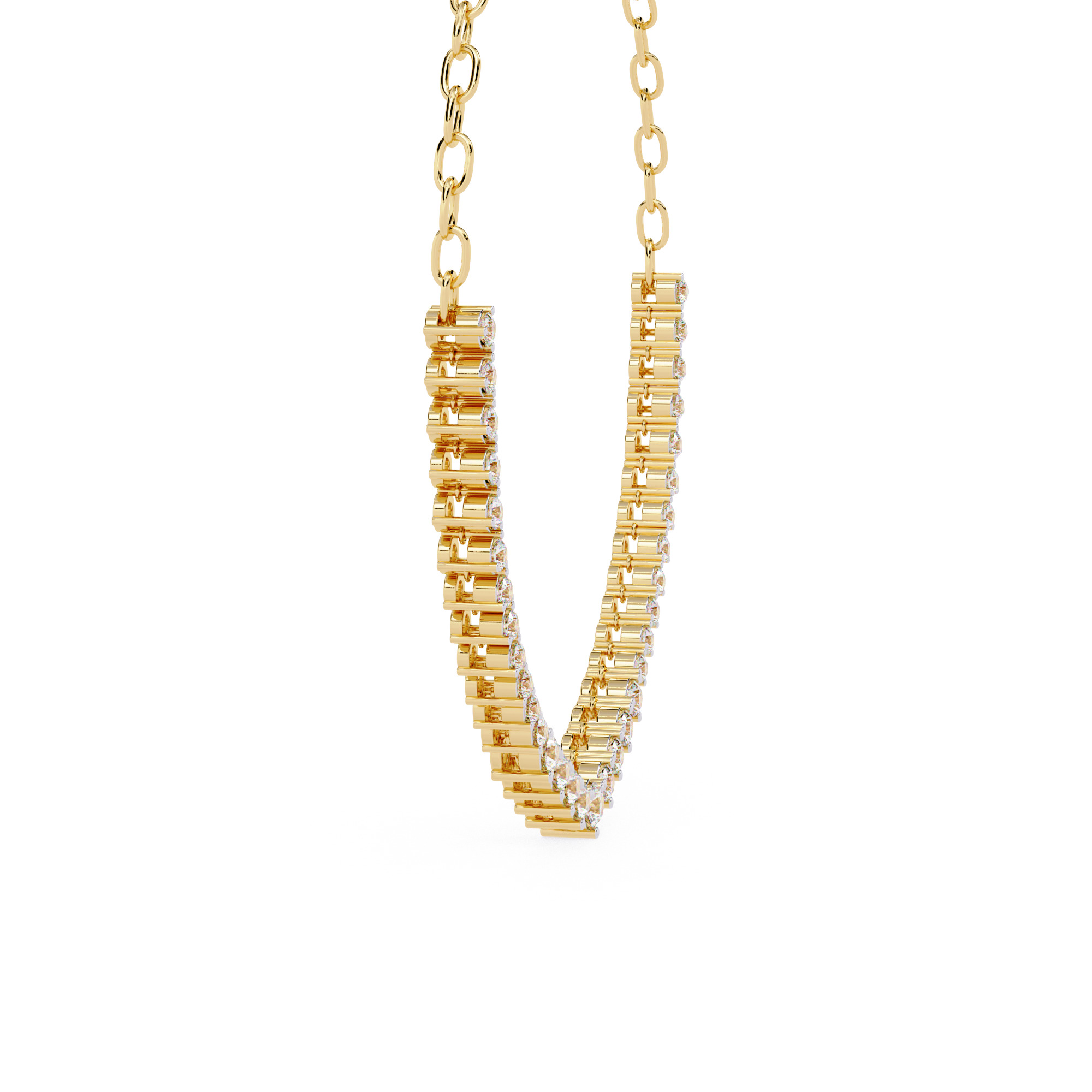 Diamond Necklace 360 animation renders 3dm stl details 3D print model_9