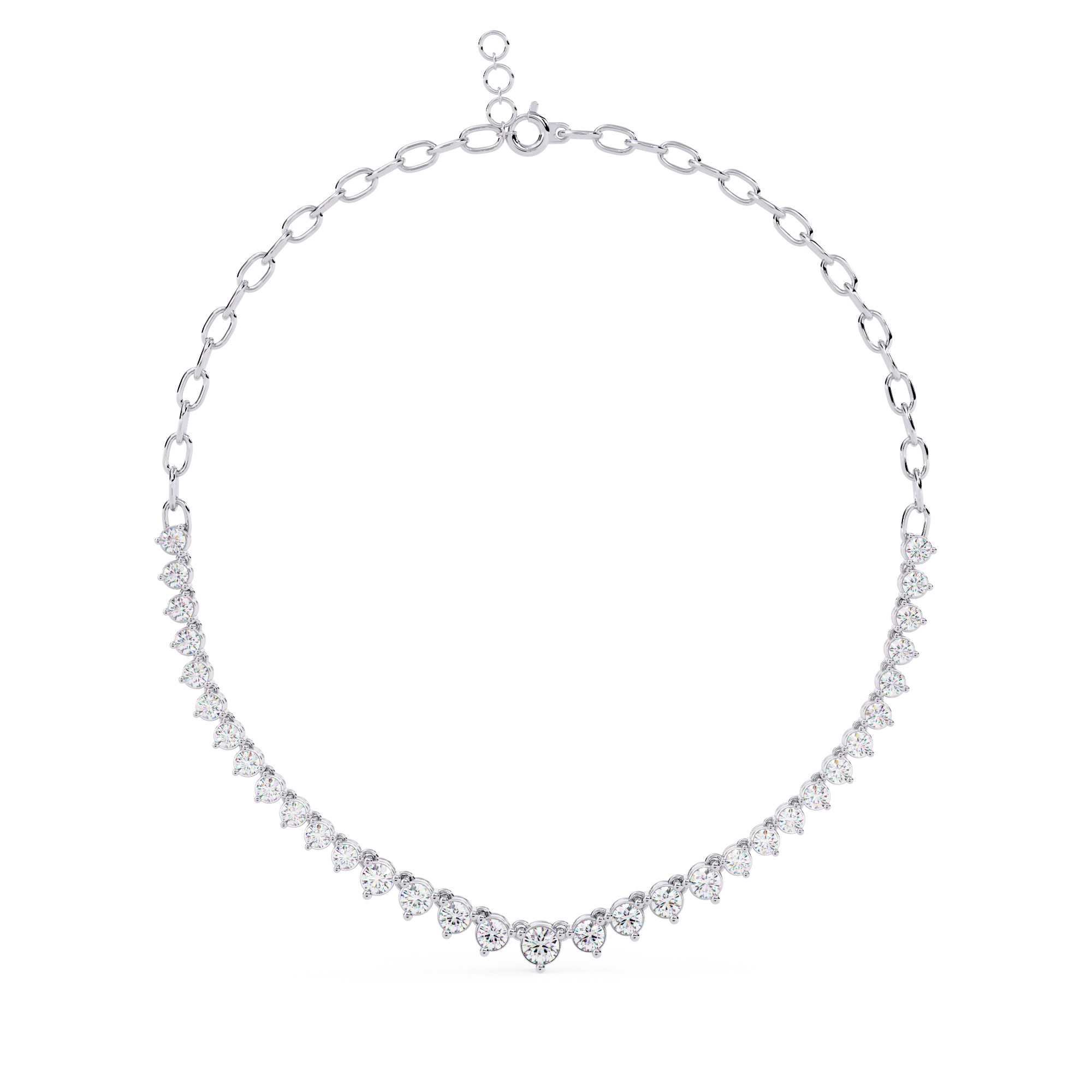 Diamond Necklace 360 animation renders 3dm stl details 3D print model_3