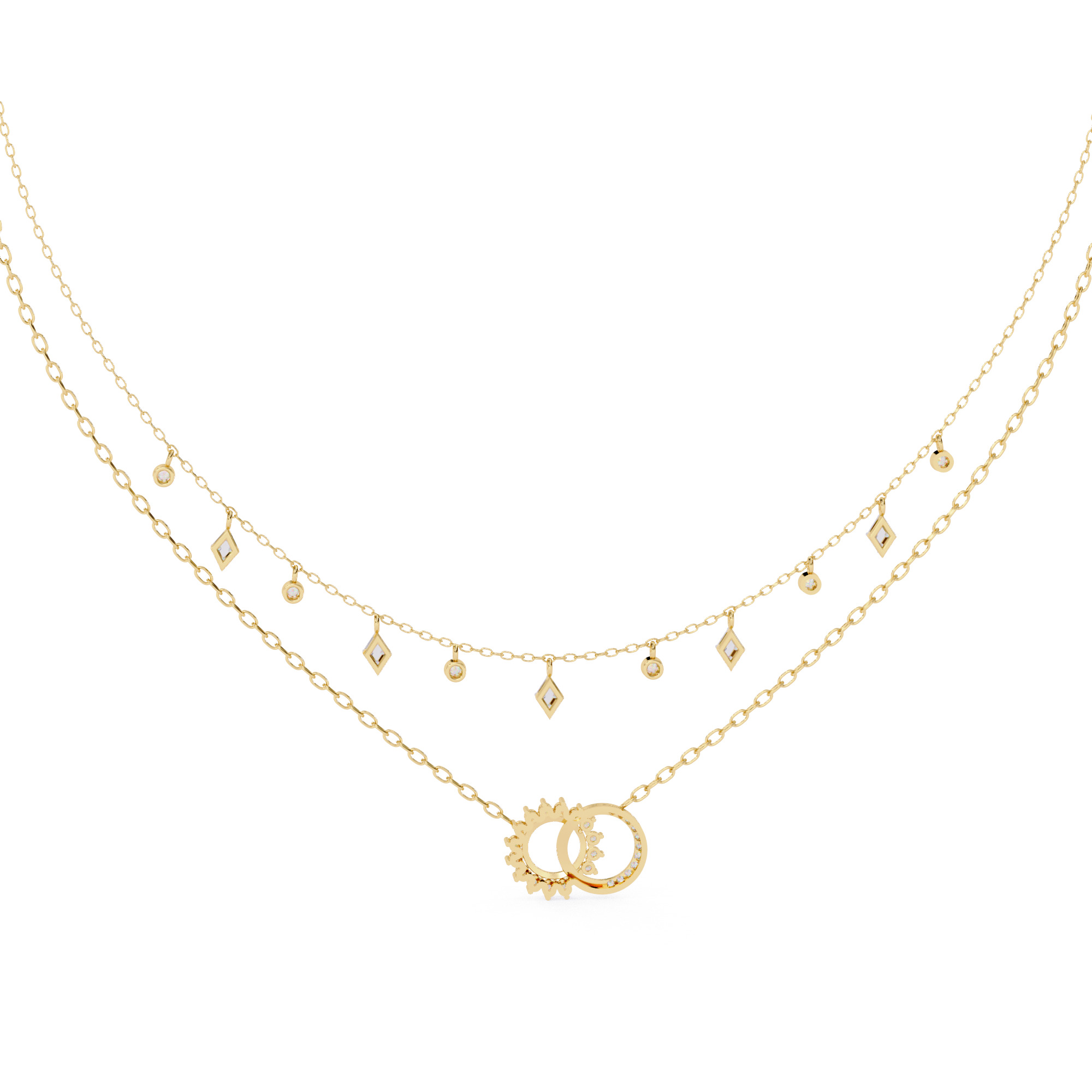 Diamond Necklace 360 animation renders 3dm stl details 3D print model_5