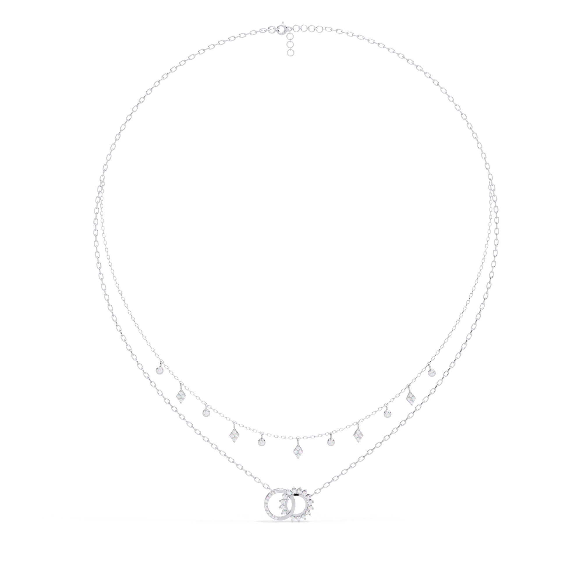 Diamond Necklace 360 animation renders 3dm stl details 3D print model_3