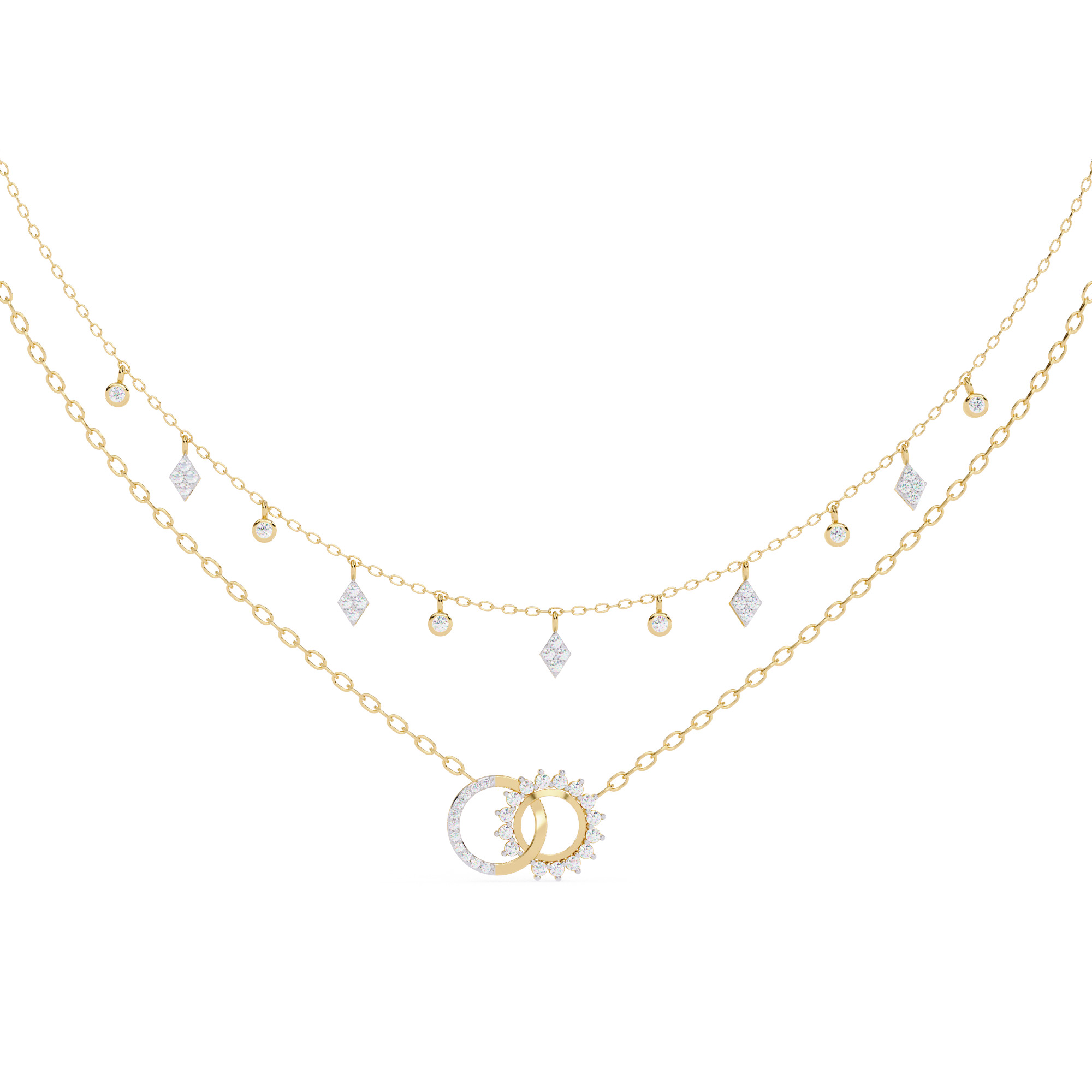 Diamond Necklace 360 animation renders 3dm stl details 3D print model_11