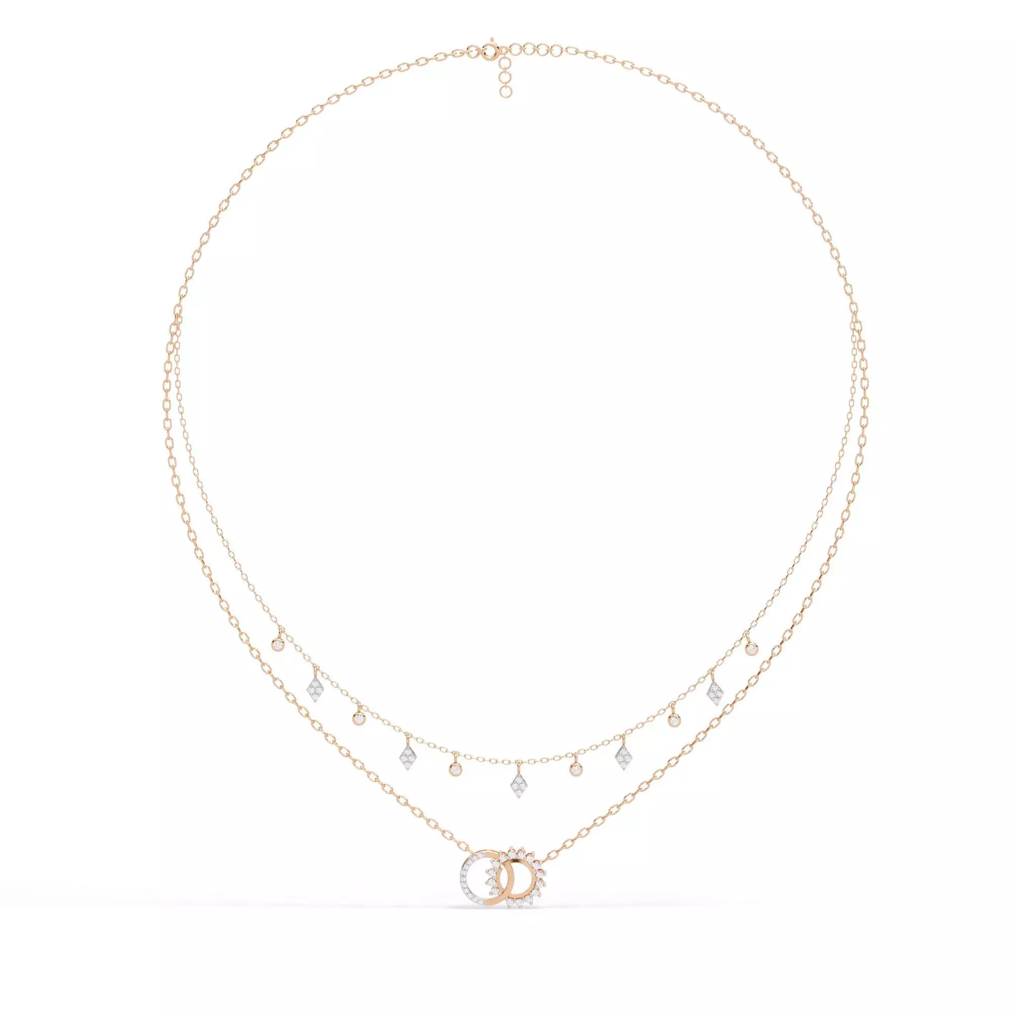 Diamond Necklace 360 animation renders 3dm stl details 3D print model_0